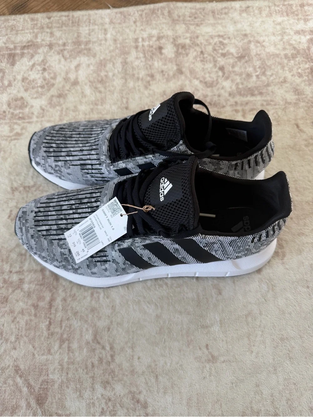adidas Swift Run Knit Sneakers in Black and Gray